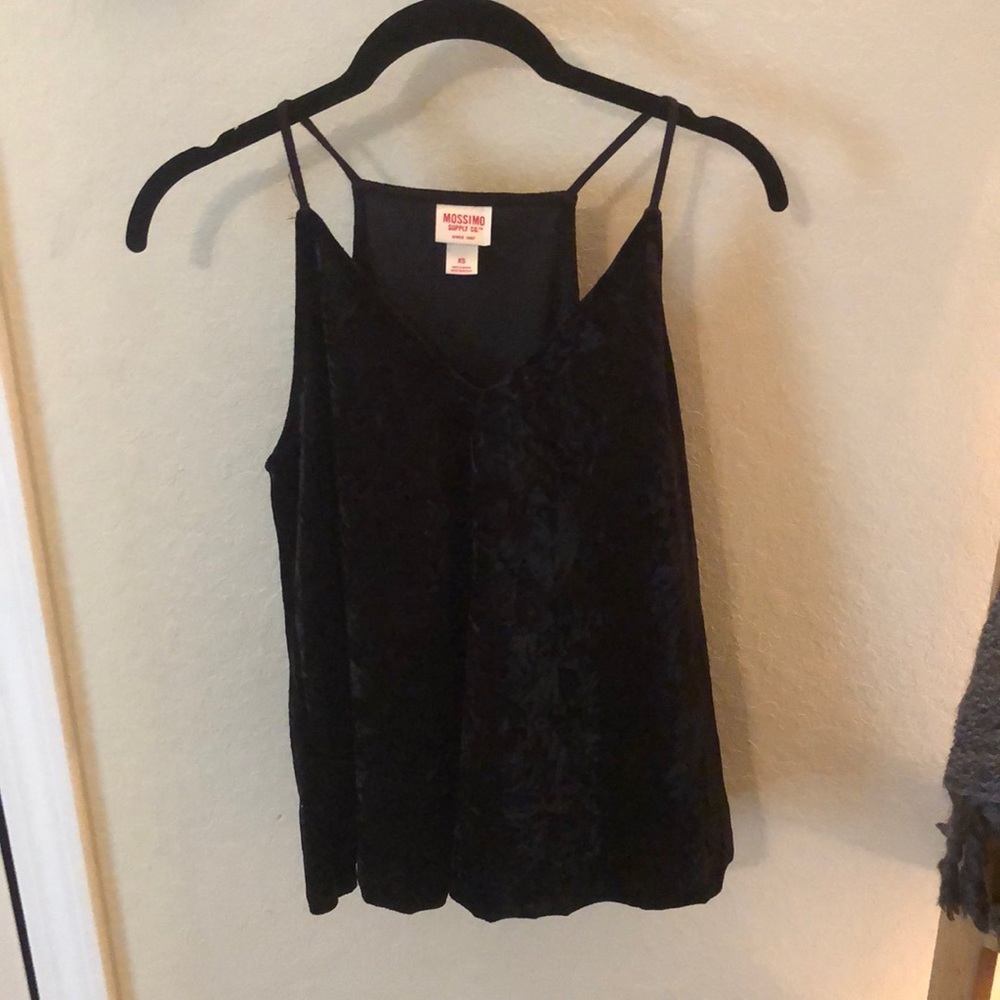 Black velvet tank top